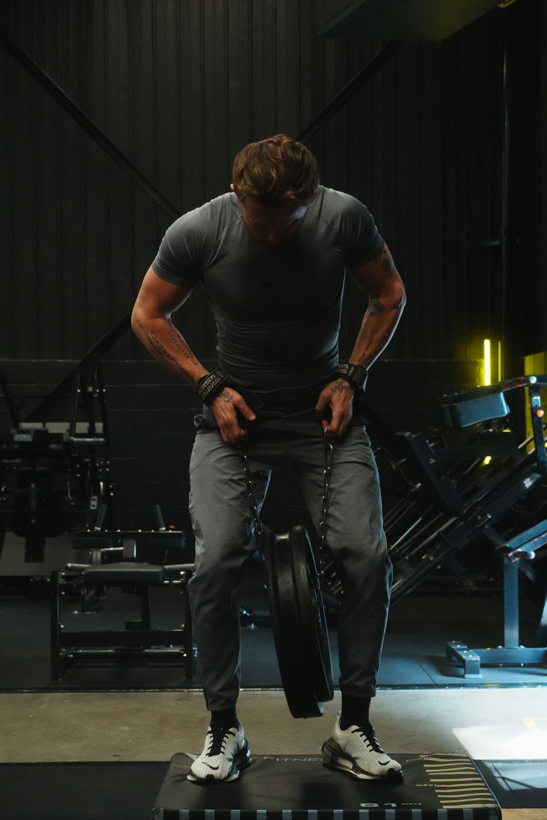 Cinematic frame of a training session